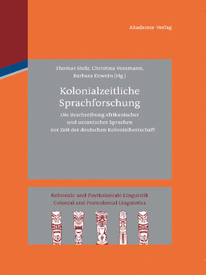 cover image of Kolonialzeitliche Sprachforschung